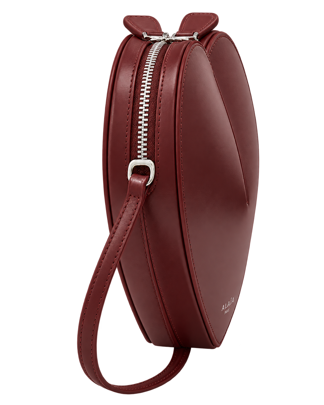 Heart-Shaped Premium Leather Crossbody Bag – Chocolate Brown