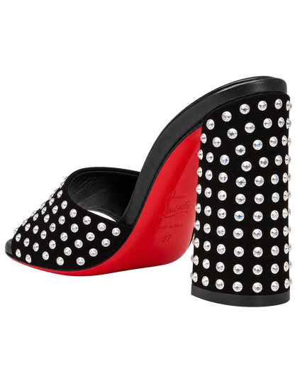 Jane 85 Strass Mules in Calf Leather