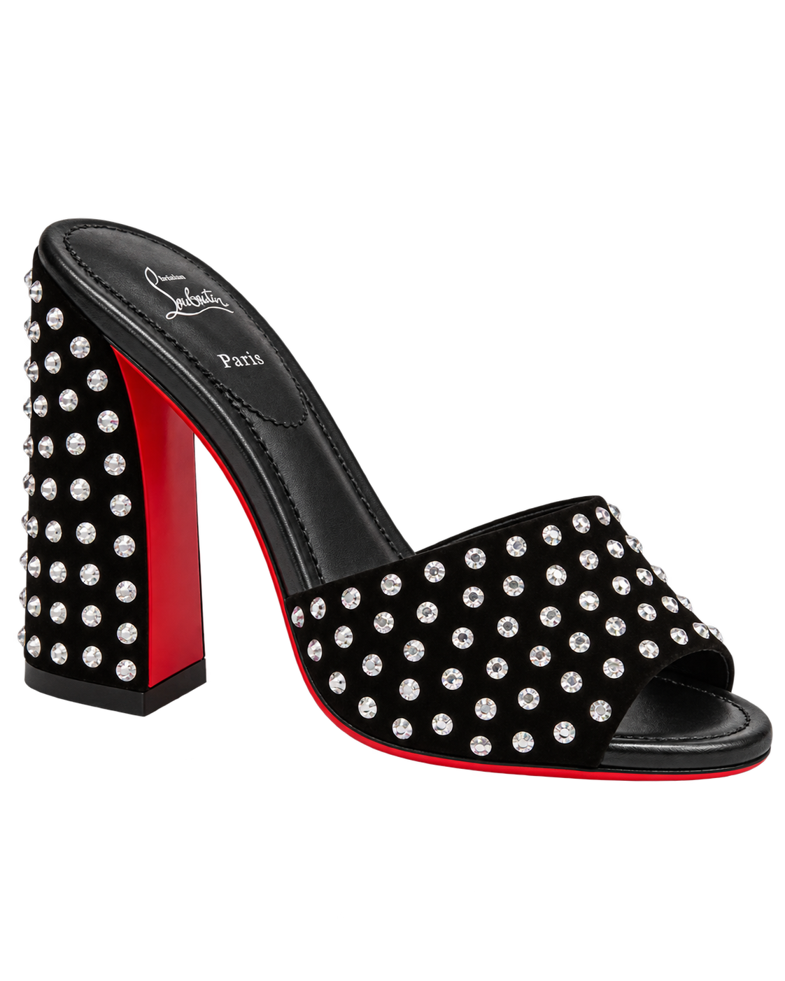 Jane 85 Strass Mules in Calf Leather