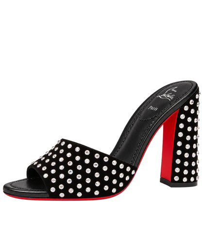 Jane 85 Strass Mules in Calf Leather