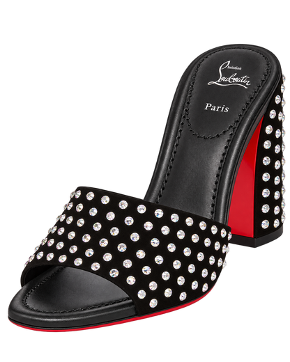 Jane 85 Strass Mules in Calf Leather