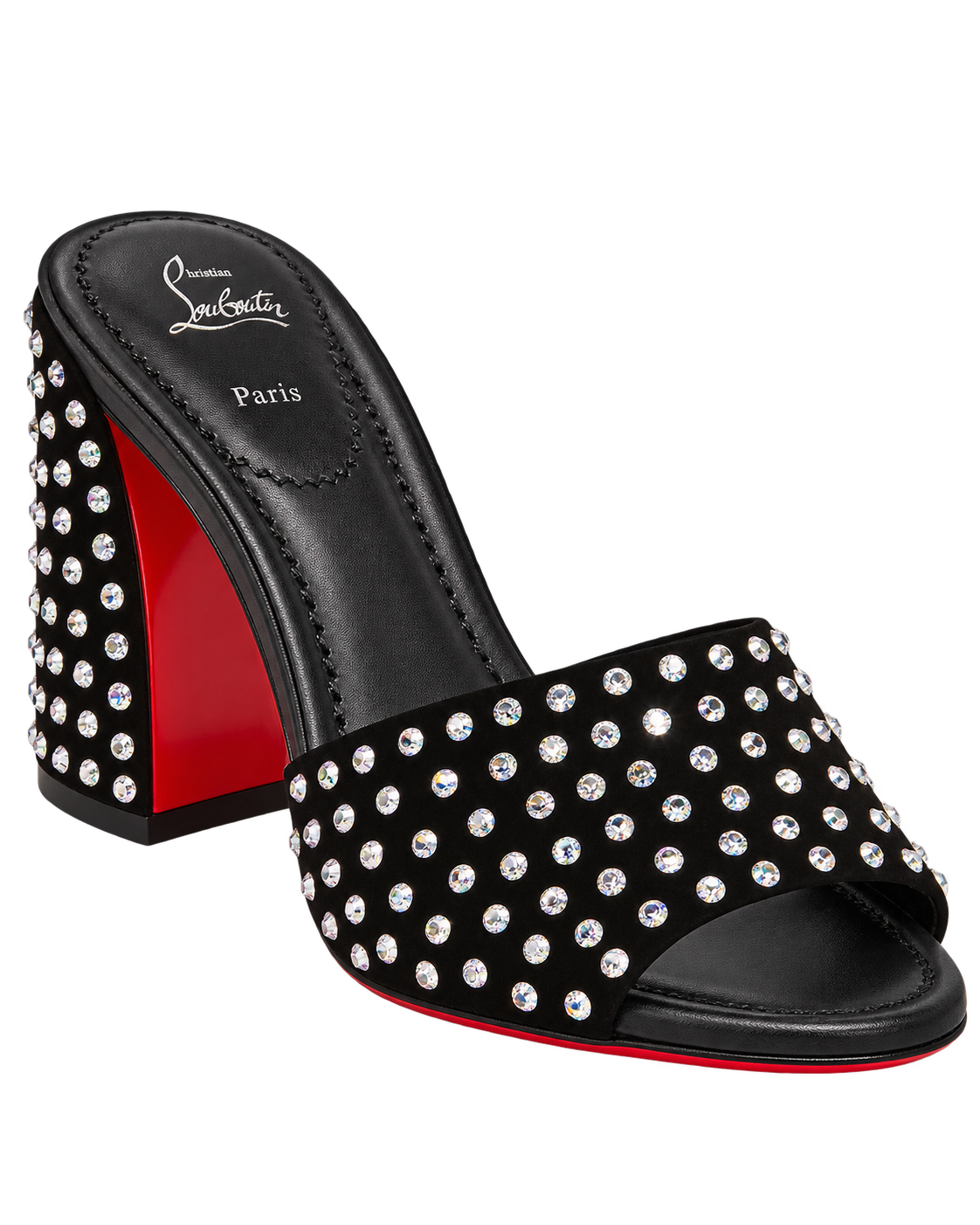 Jane 85 Strass Mules in Calf Leather