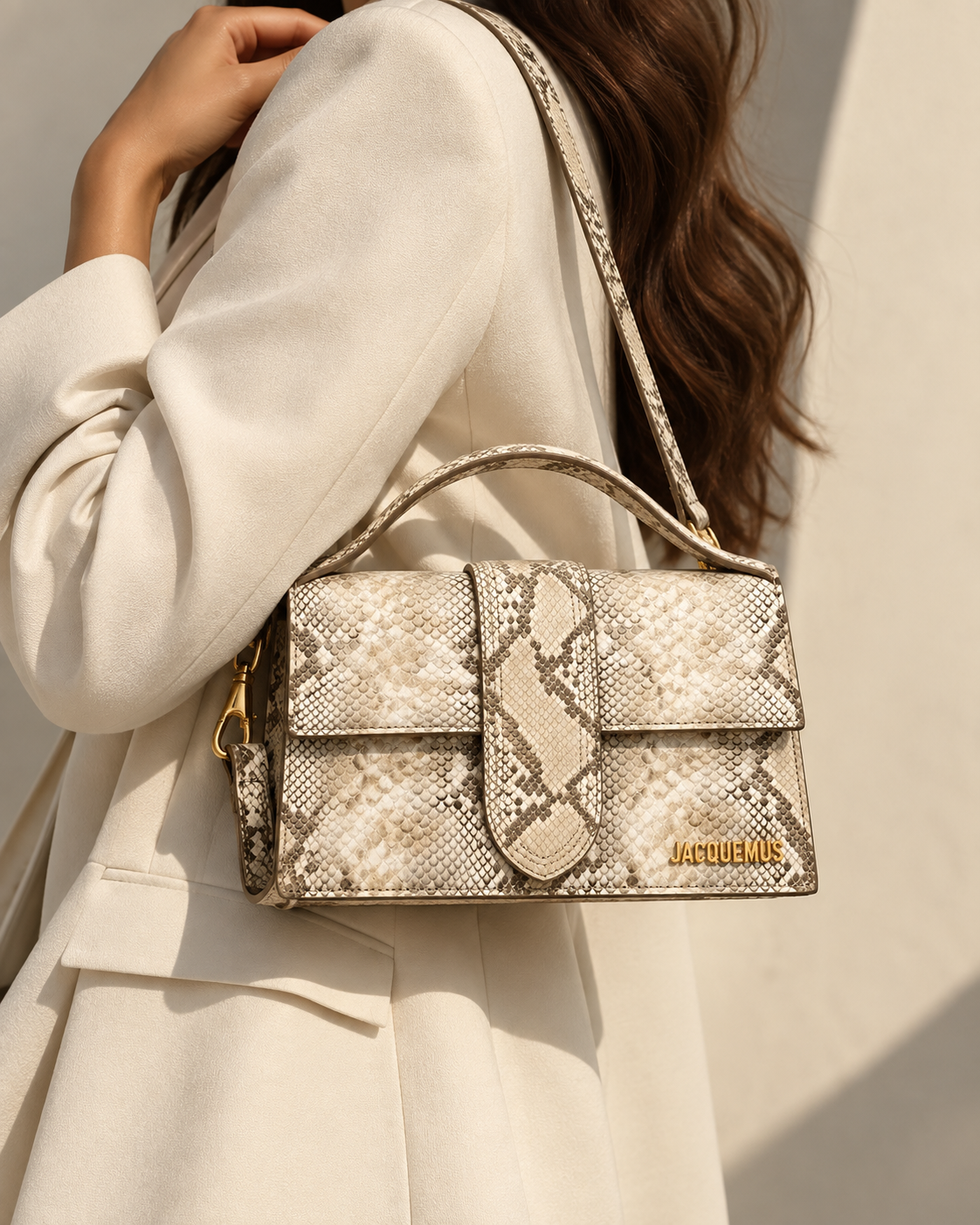 LE GRAND BAMBINO BEIGE PYTHON SKIN