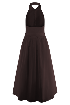 Cindy Collared Midi Dress - Chocolate