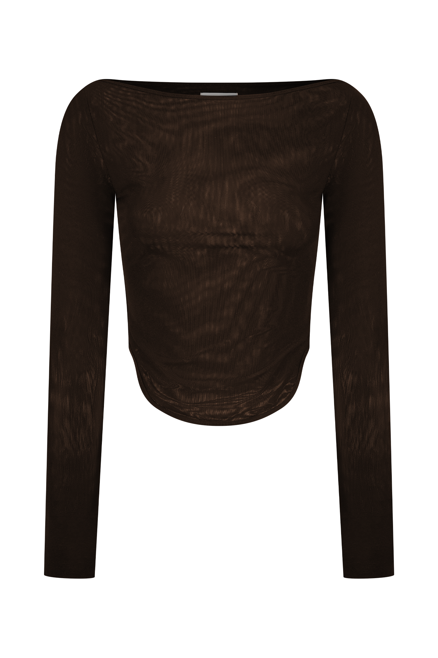 Colette Boat Neck Mesh Top - Dark Chocolate