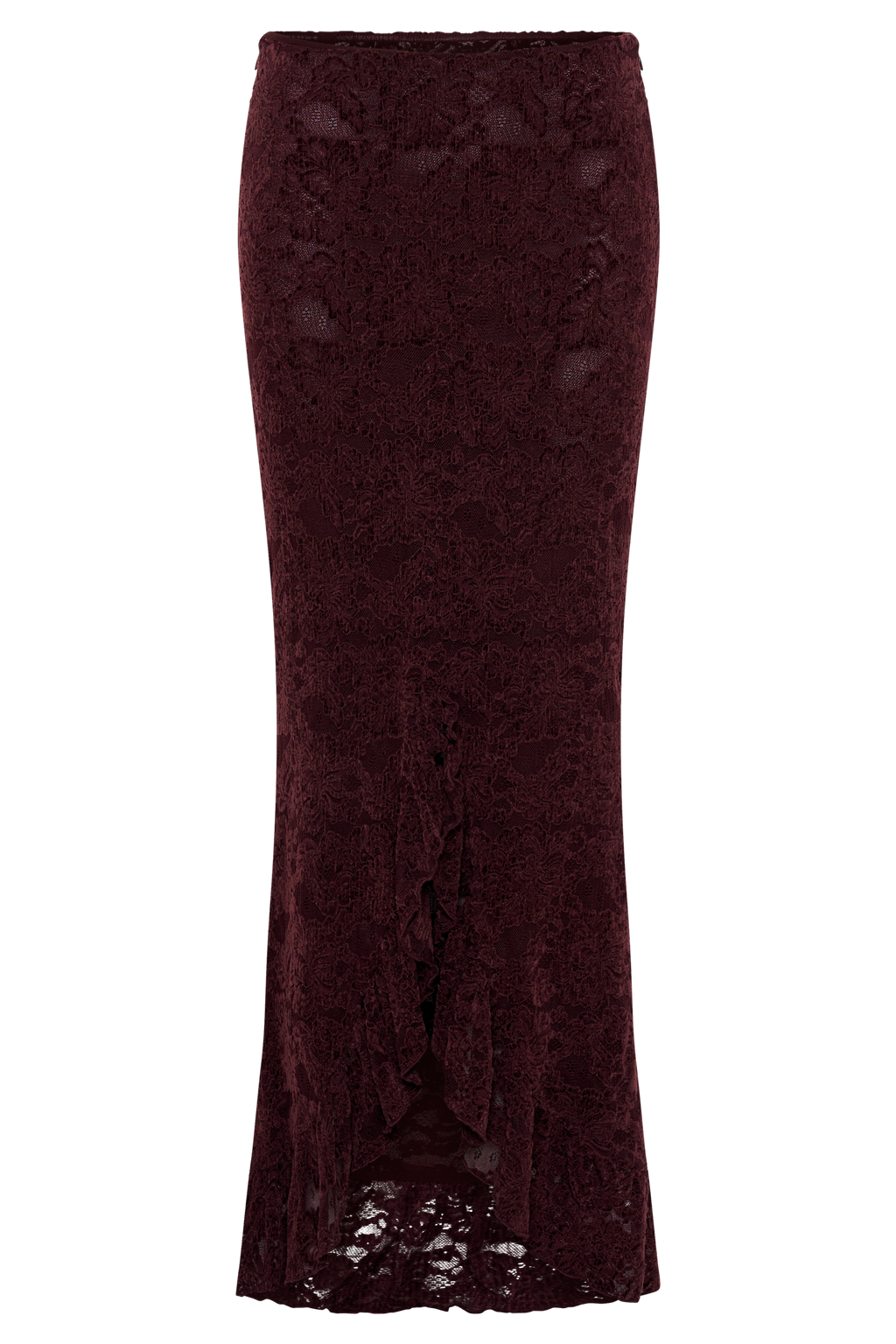 Artemis Lace Plisse Maxi Skirt - Plum