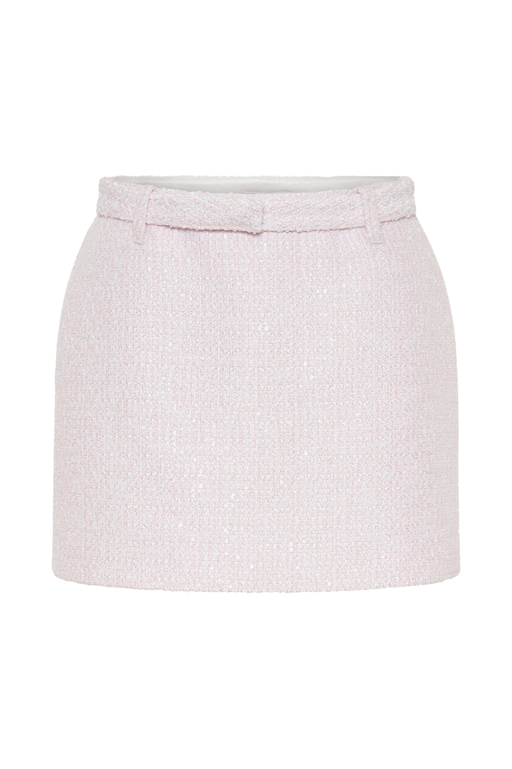 Mercer Tweed Mini Skirt - Fairy Floss Pink
