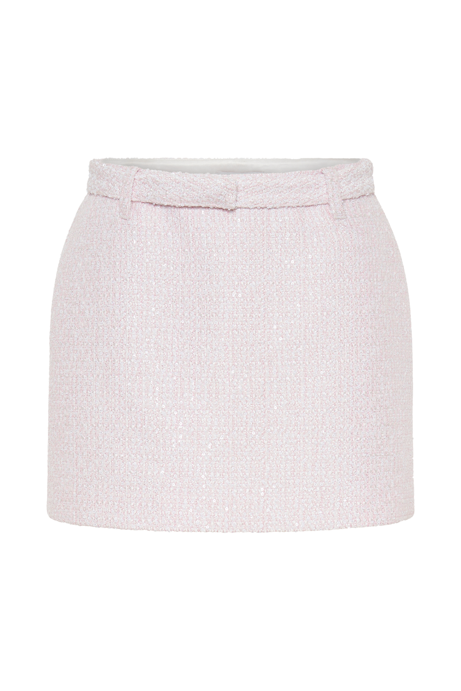 Mercer Tweed Mini Skirt - Fairy Floss Pink