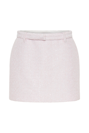 Mercer Tweed Mini Skirt - Fairy Floss Pink