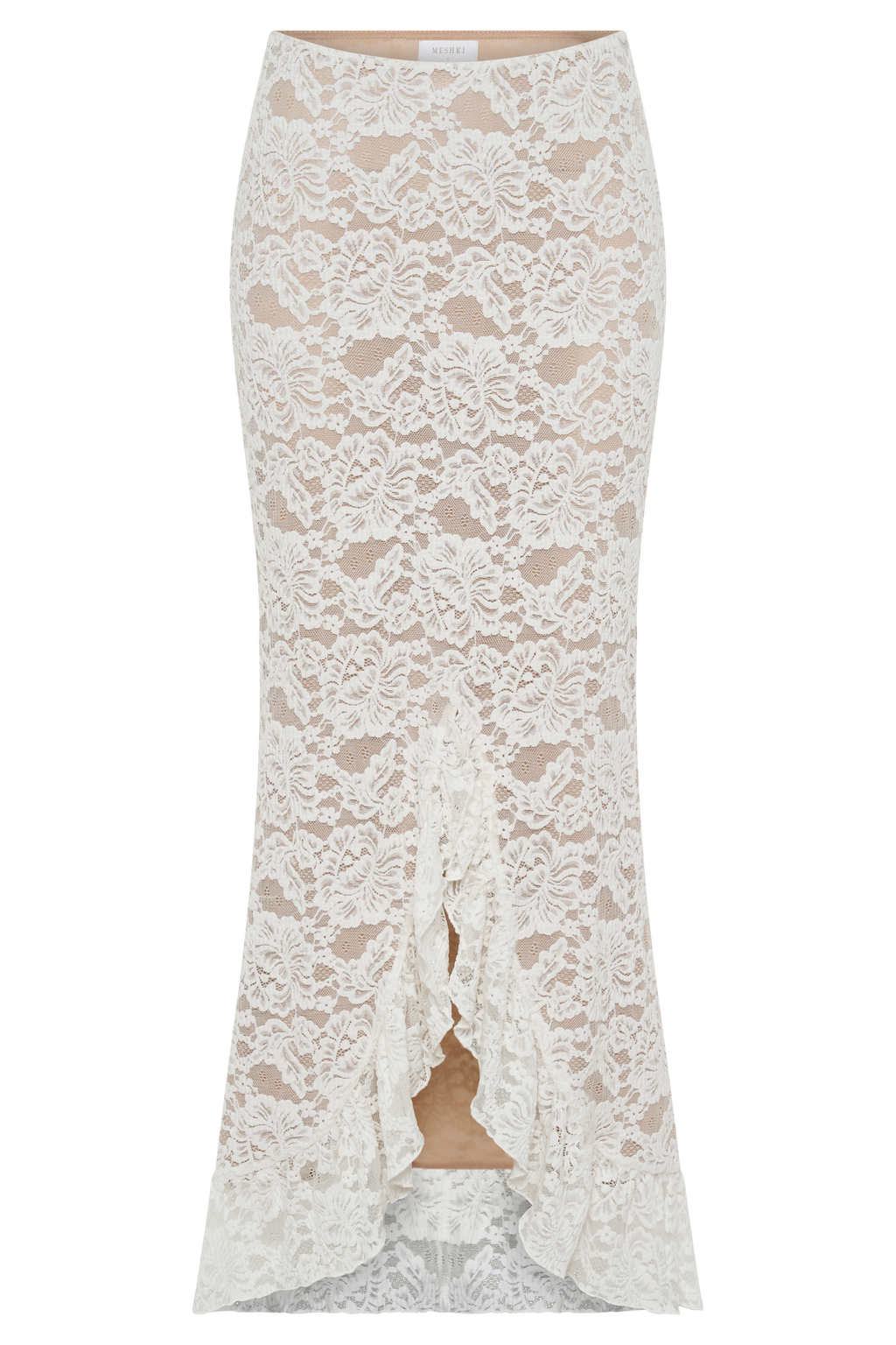 Artemis Lace Plisse Maxi Skirt - Ivory