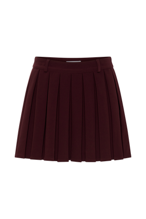 Mura Pleated Mini Skirt - Plum