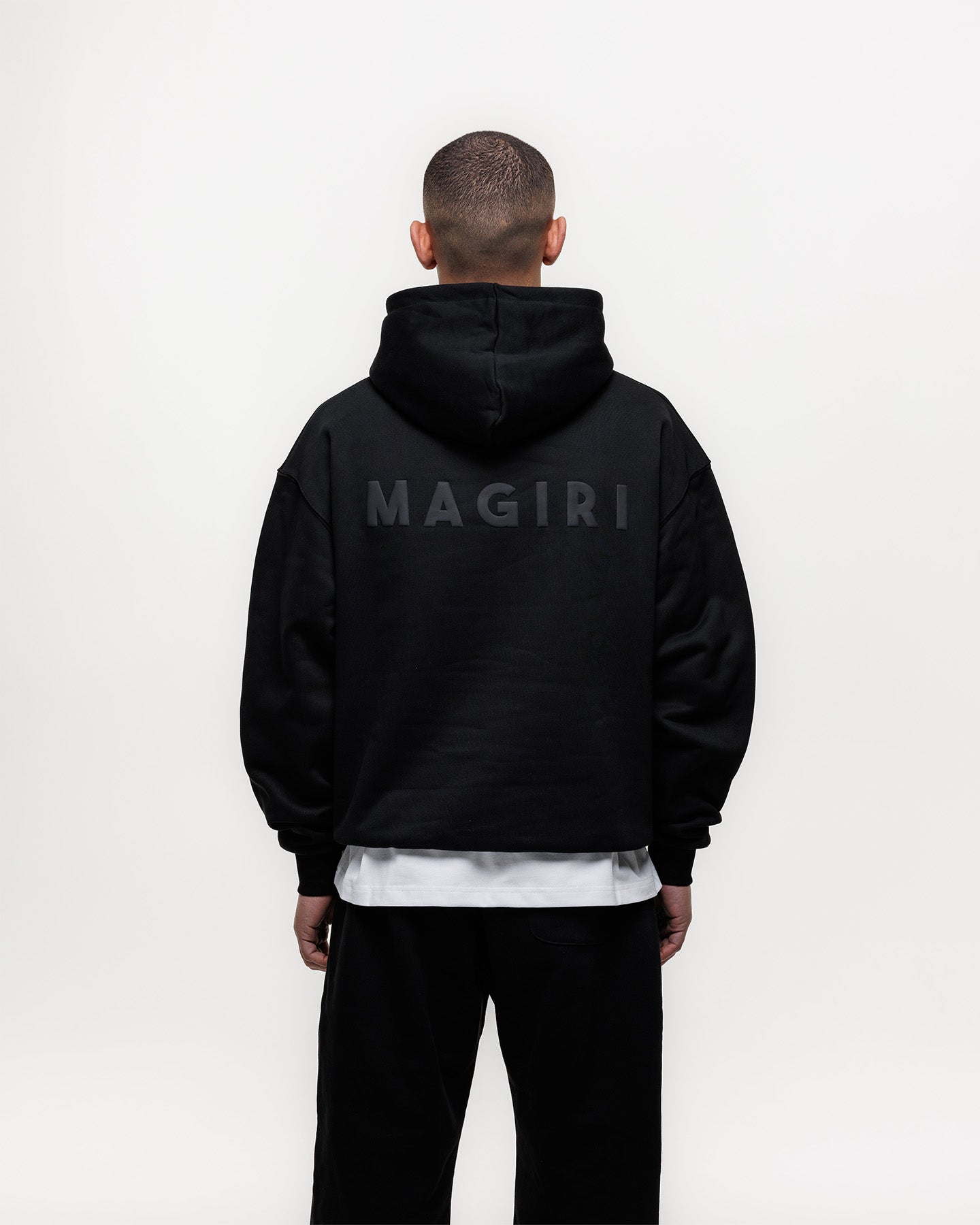 Magiri Core Puff Printed Hoodie & Joggers Tracksuit in Black