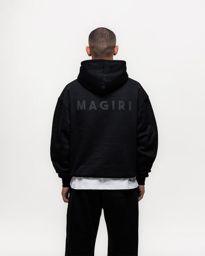 Magiri Core Puff Printed Hoodie & Joggers Tracksuit in Black