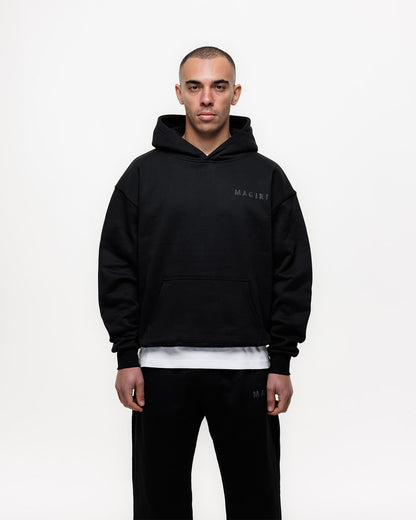 Magiri Core Puff Printed Hoodie & Joggers Tracksuit in Black