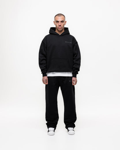 Magiri Core Puff Printed Hoodie & Joggers Tracksuit in Black