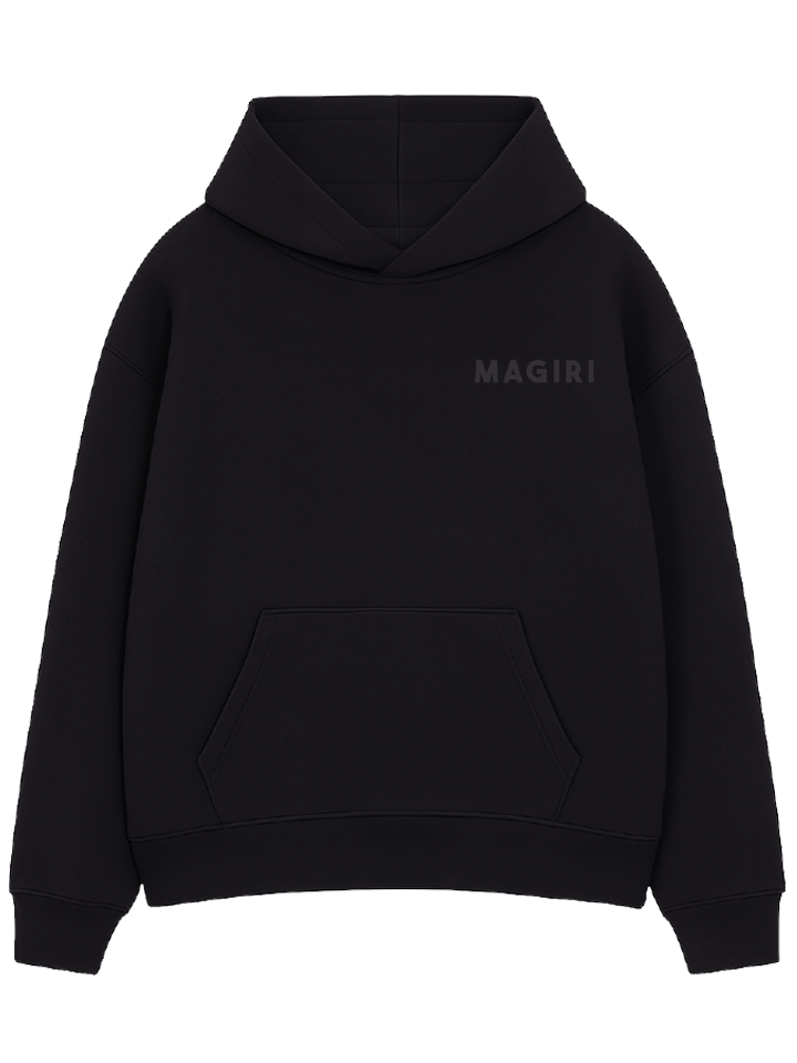 Magiri Core Puff Printed Hoodie in Black