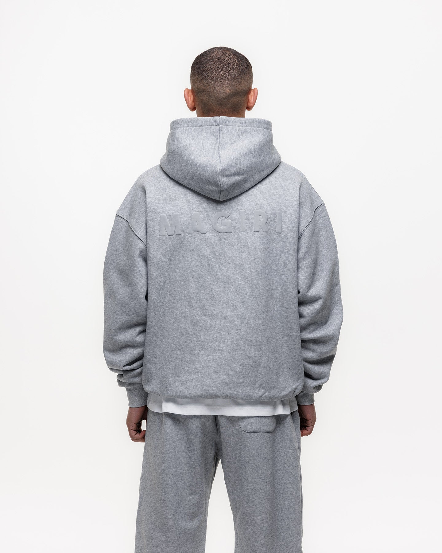 Magiri Core Puff Printed Logo Hoodie & Joggers Tracksuit in Grey