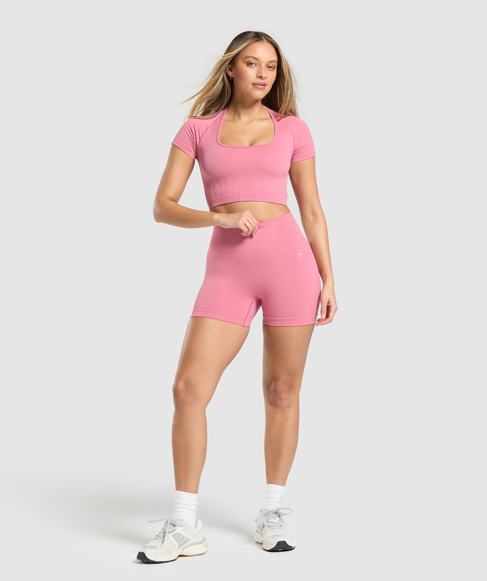 Gymshark Corset Seamless Shorts - Sunset Pink