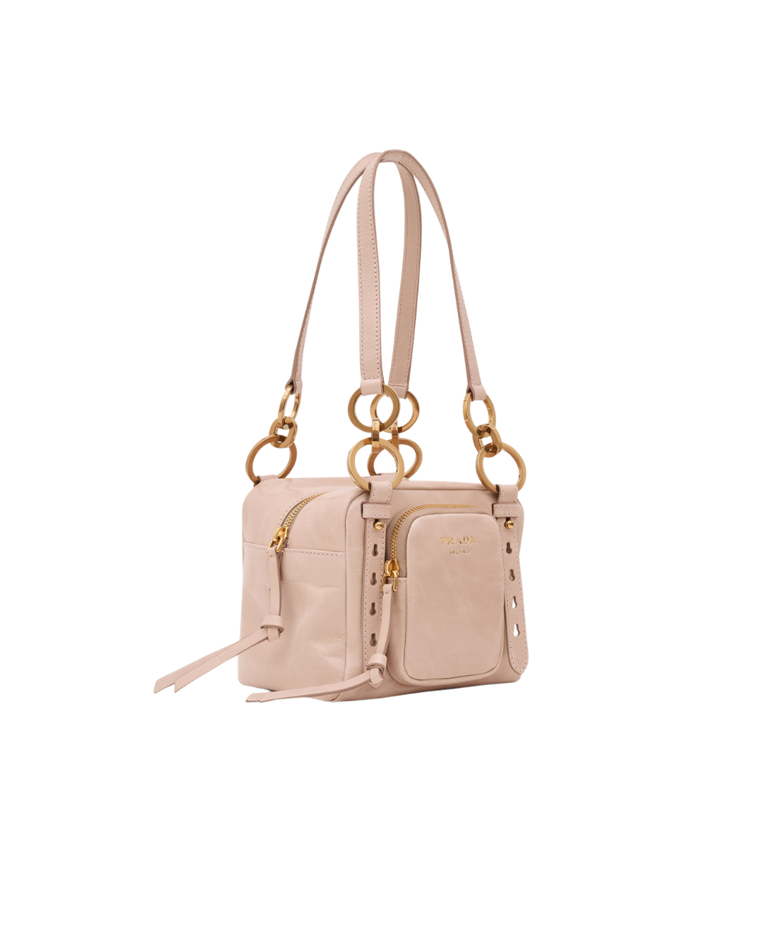Dangle Leather Top-handle Mini-Bag Powder Pink