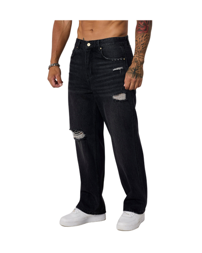 6025 - Straight Fit Ripped Jeans