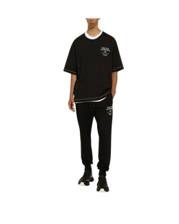 Dolce & Gabbana Black Logo-Print Cotton T-Shirt