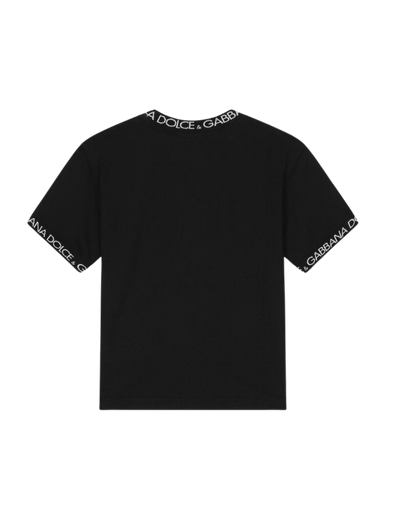 Jersey T-shirt with logo label