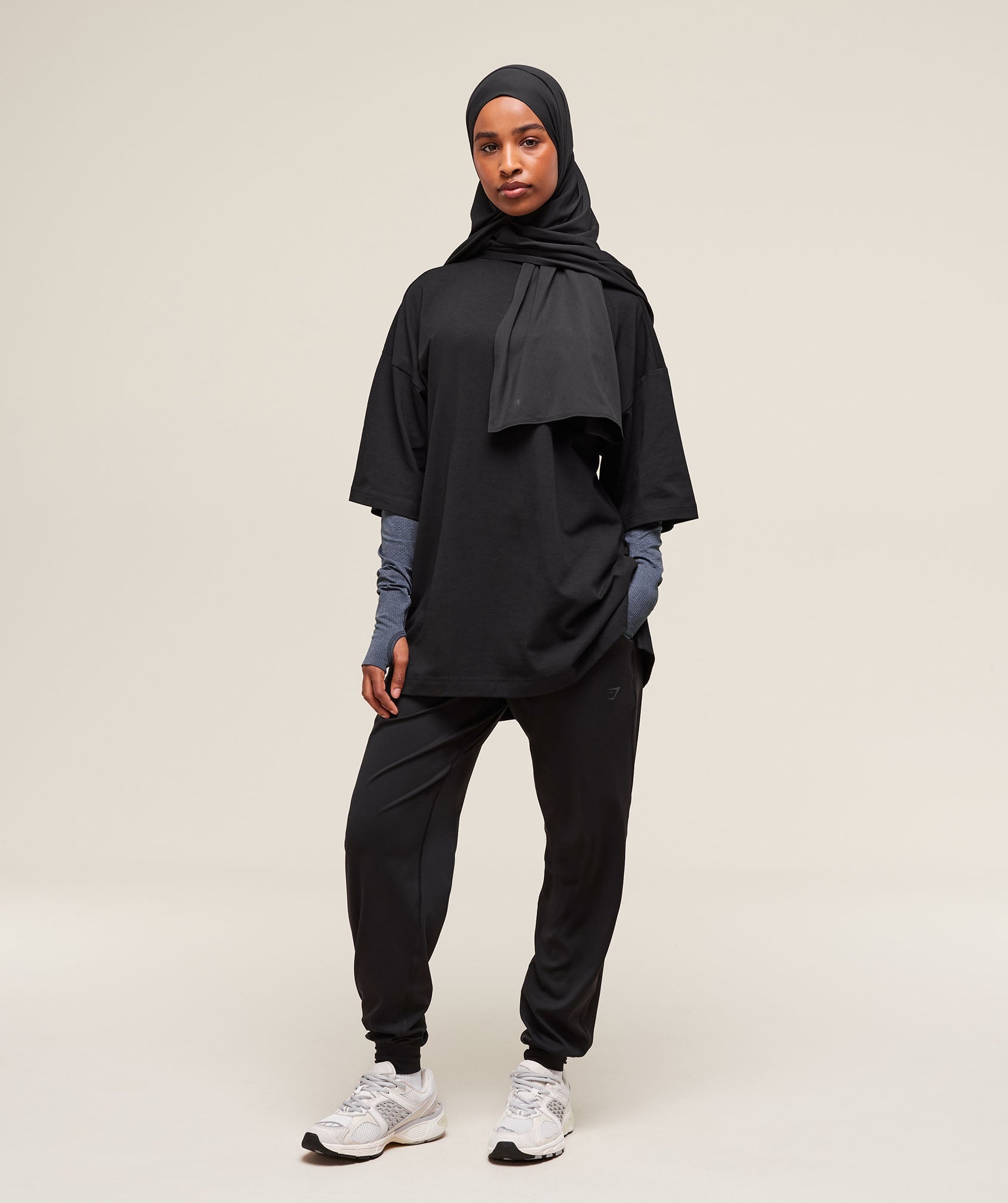 Gymshark Covered Longline Cotton T-Shirt - Black