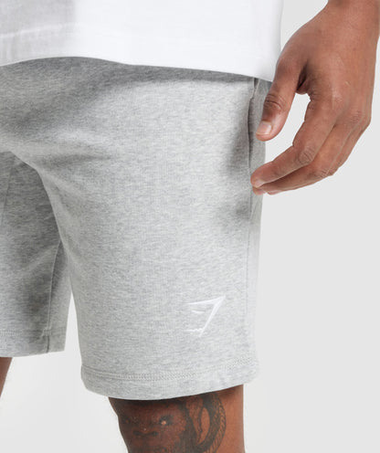 Gymshark Crest 9" Shorts - Light Grey Marl