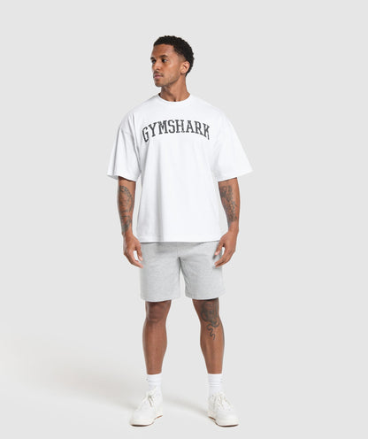 Gymshark Crest 9" Shorts - Light Grey Marl