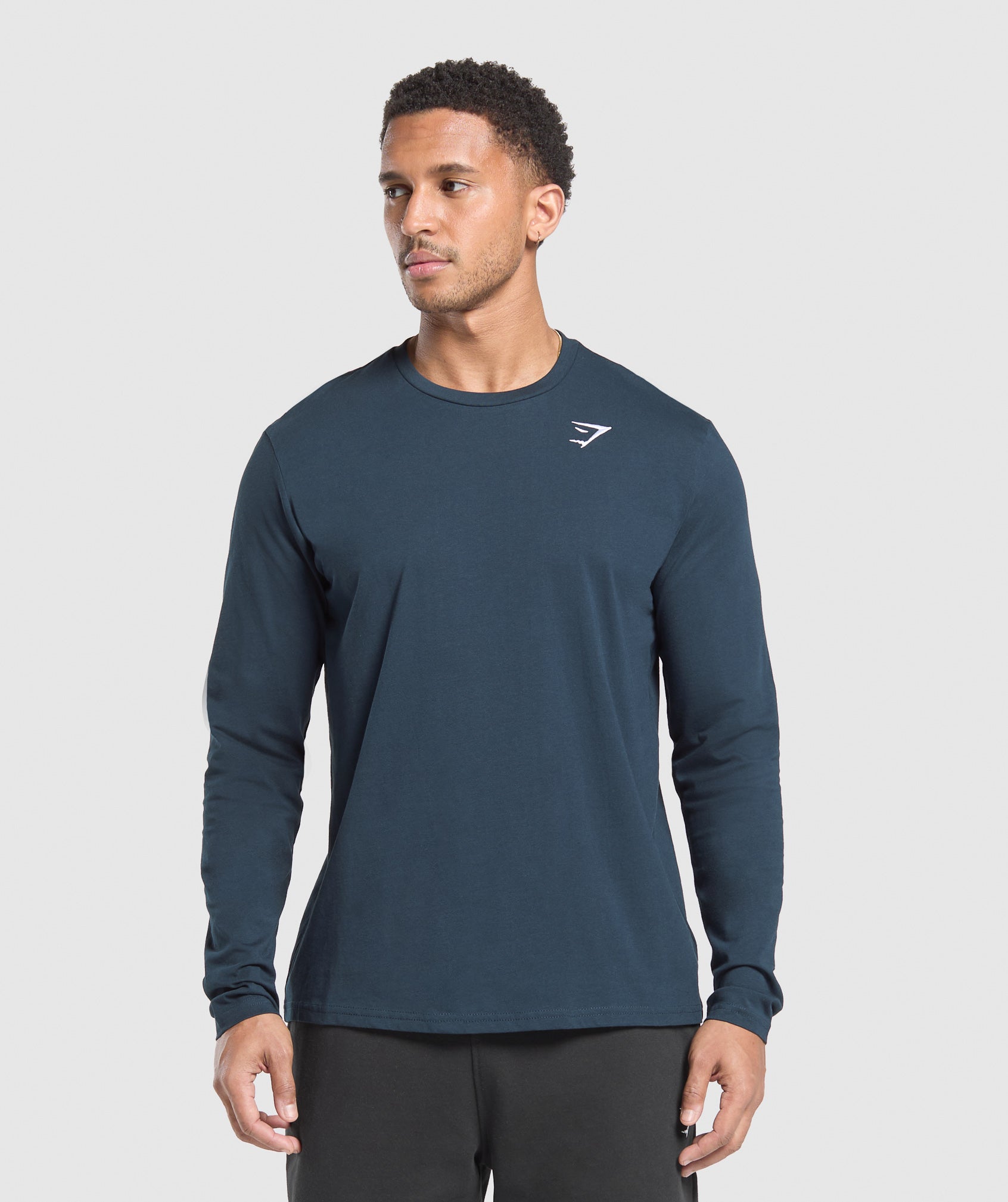 Gymshark Crest Long Sleeve T-Shirt - Navy