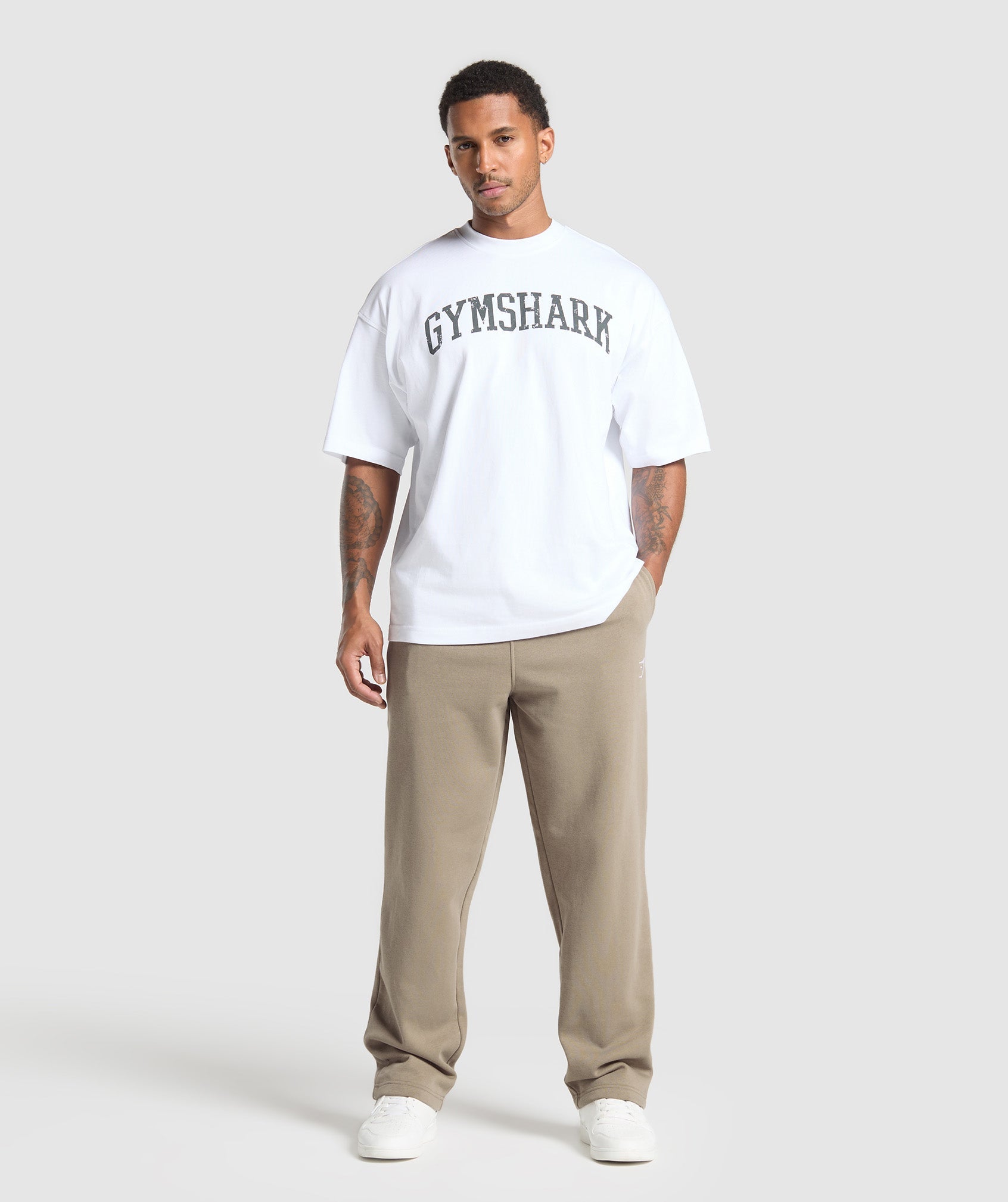 Gymshark Crest Straight Leg Joggers - Lifestyle Brown