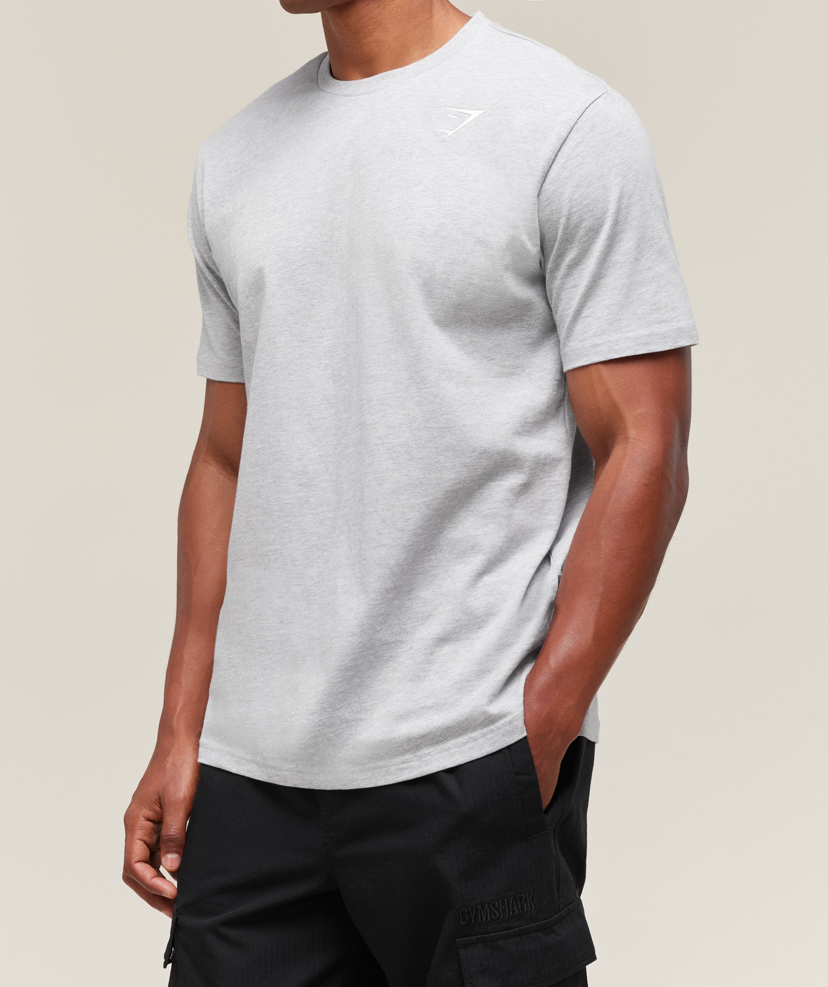 Gymshark Crest T-Shirt - Light Grey Marl