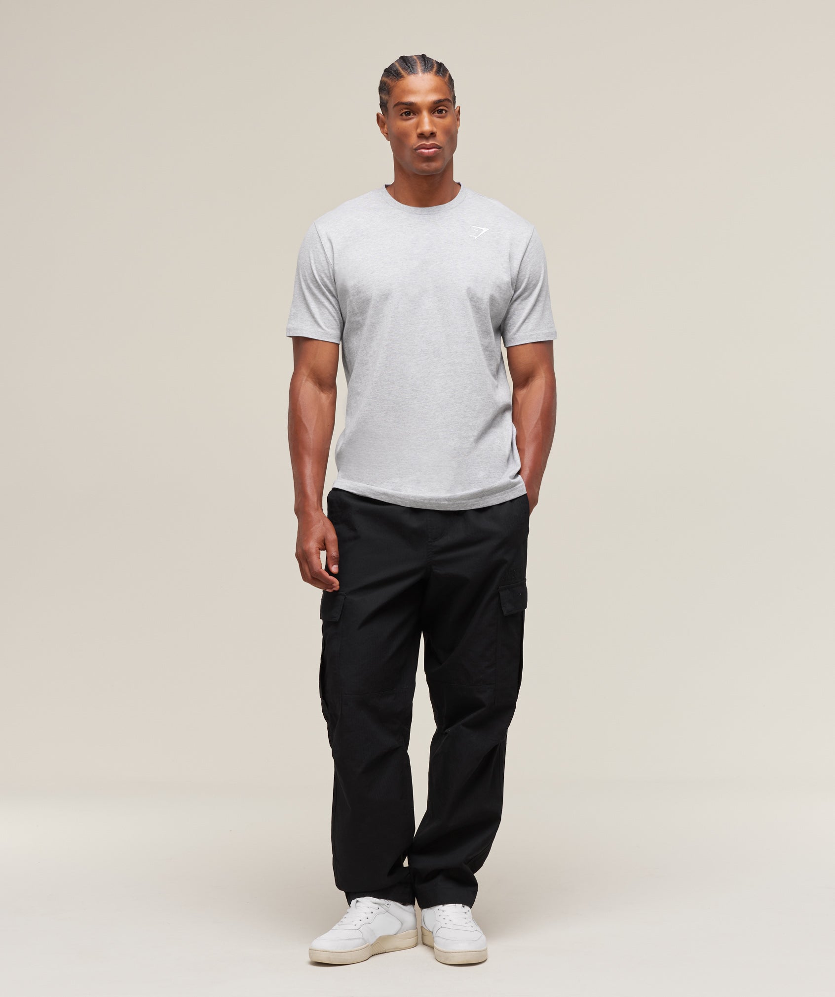 Gymshark Crest T-Shirt - Light Grey Marl