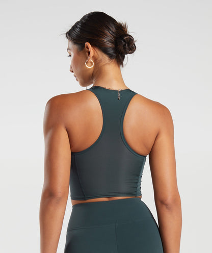 Gymshark Crop Mesh Tank - Darkest Teal