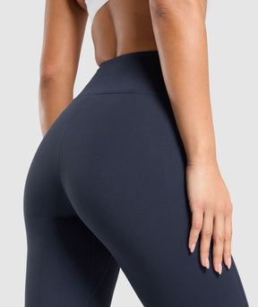 Gymshark Crossover Flared Leggings - Heavy Blue
