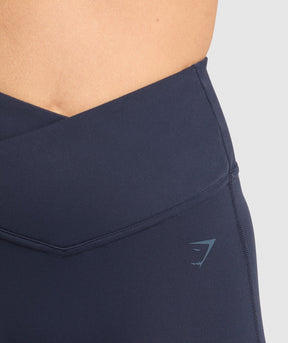Gymshark Crossover Flared Leggings - Heavy Blue