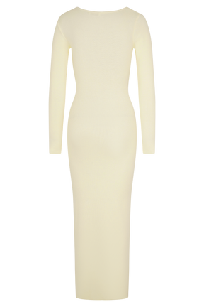 Culver Draped Twist Knit Midi Dress - Cream