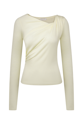 Culver Draped Twist Knit Top - Cream
