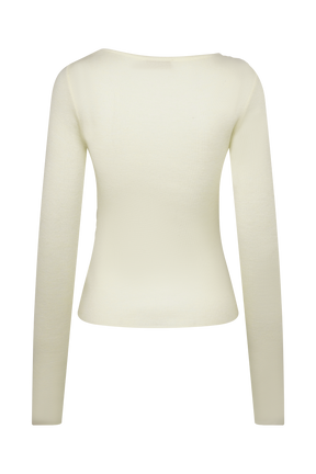 Culver Draped Twist Knit Top - Cream