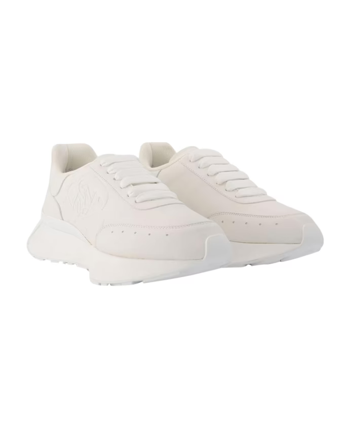 White Leather Man Sneakers Minimalist Design