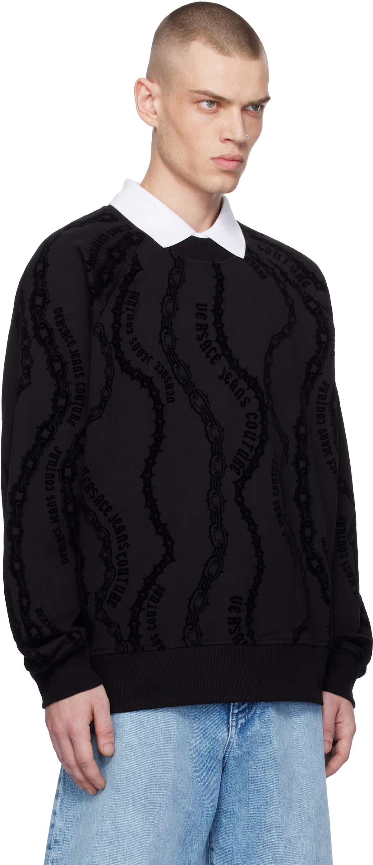 Black Chain Couture Sweatshirt