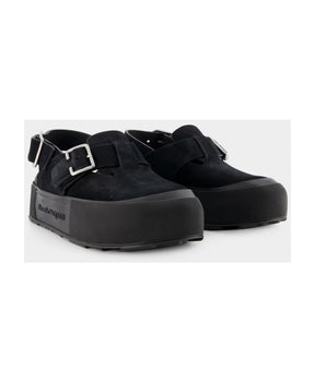 Mount Slick Sandals - Black/Silver Leather