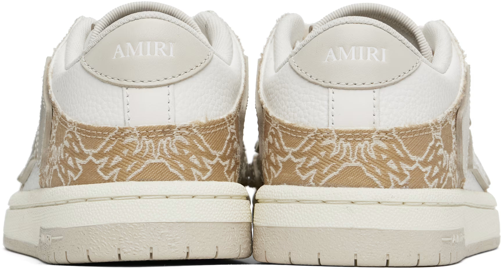 AMIRI White & Beige MA Quad Skel Low Top Sneakers