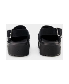Mount Slick Sandals - Black/Silver Leather