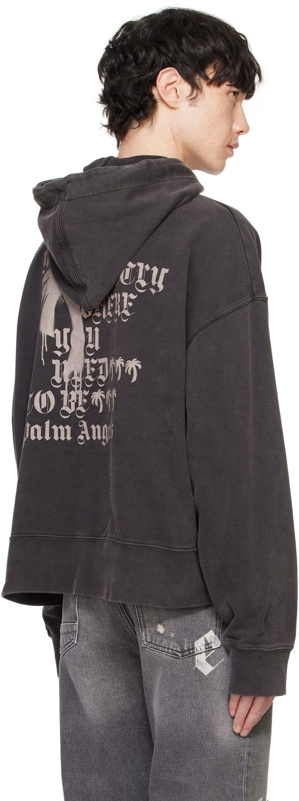 Black Statement Monogram Hoodie