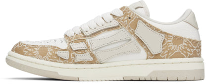 AMIRI White & Beige MA Quad Skel Low Top Sneakers