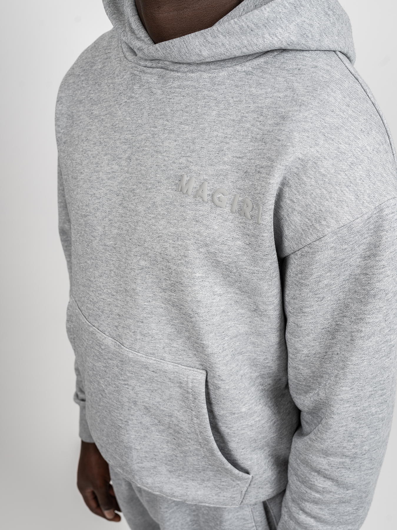 Magiri Core Puff Printed Hoodie in Grey