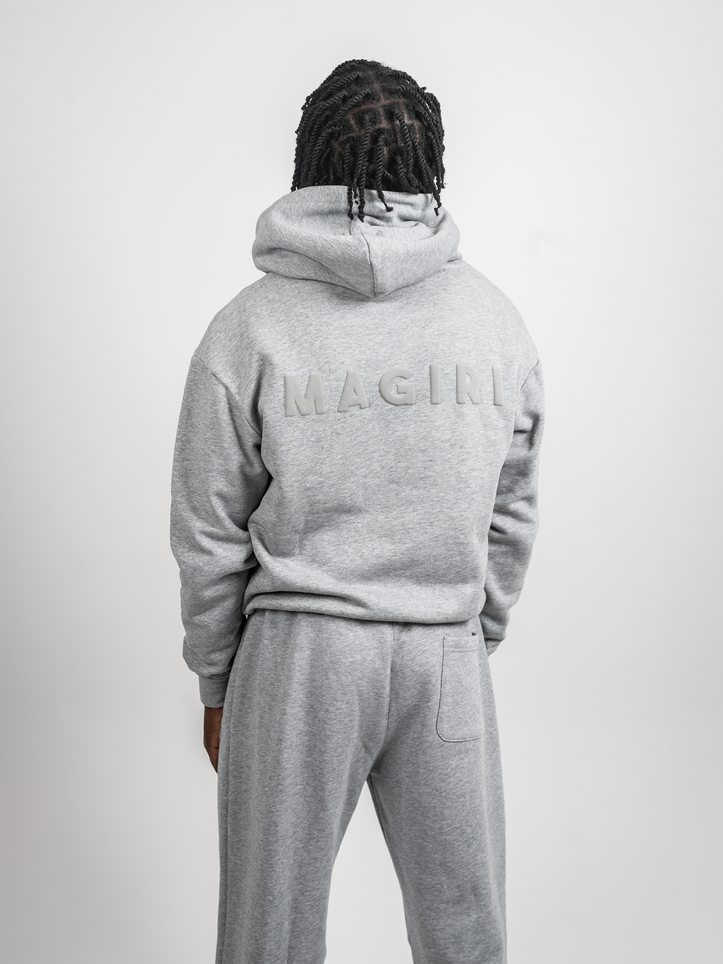 Magiri Core Puff Printed Hoodie in Grey