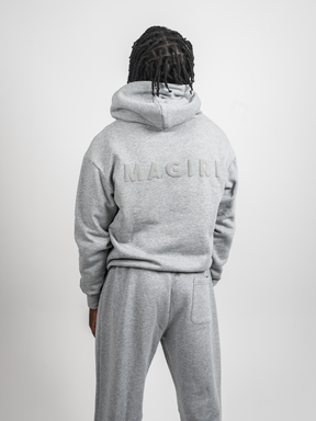 Magiri Core Puff Printed Hoodie in Grey