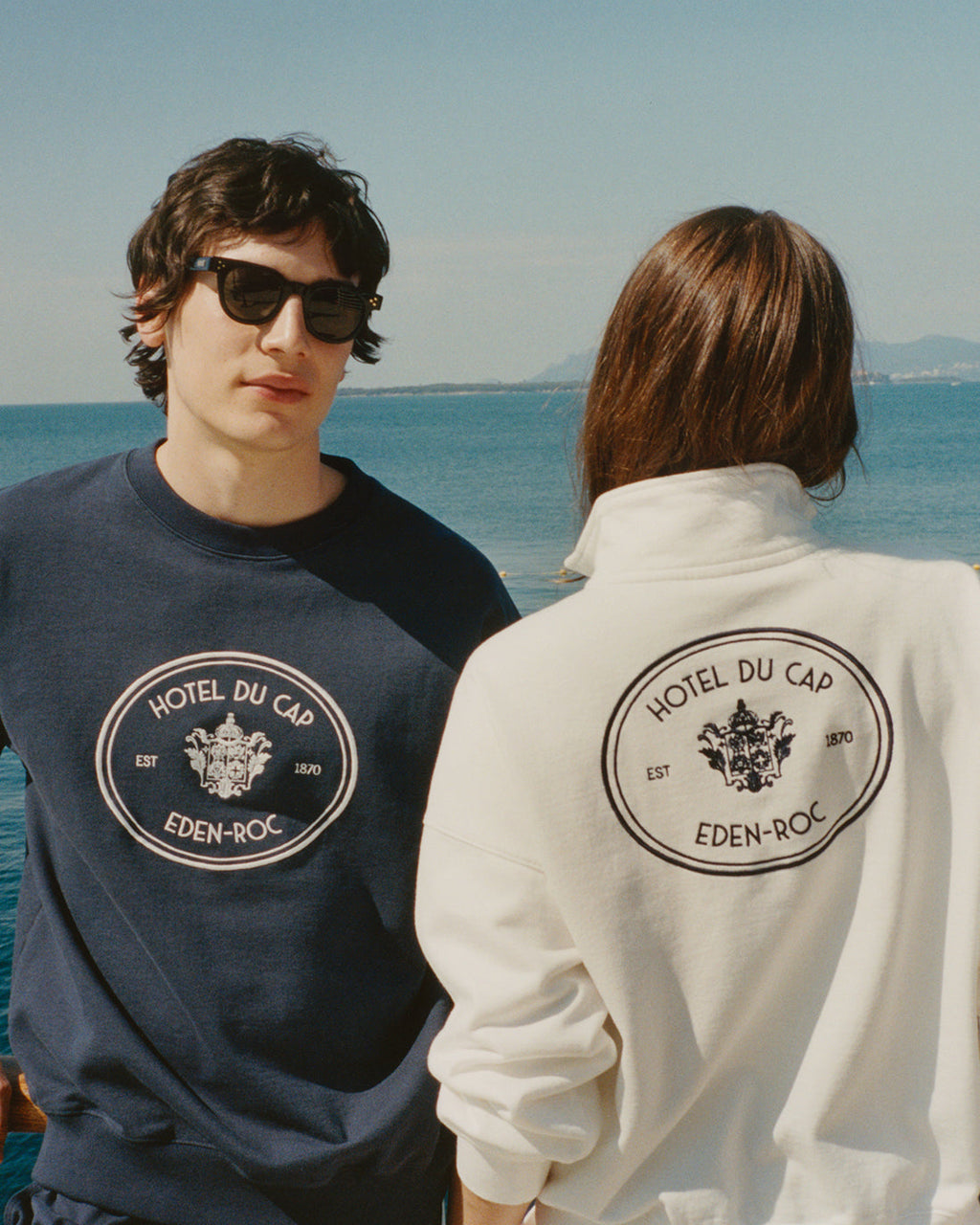 Eden Crest Quarter Zip - White/Navy